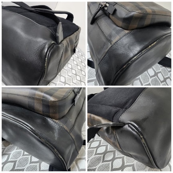 Authentic Burberry Smoked Check Backpack Black - Picture 13 of 14